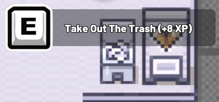 An interact prompt near a world object