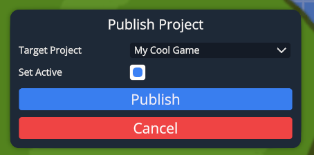 Editor upload dialog with the Set Active Now option