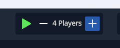 Local client-count controls beside the play button