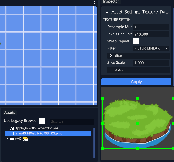 Texture settings with Resample Multiplier set to 1