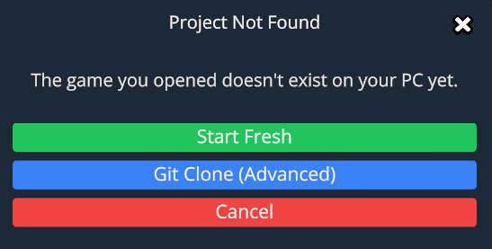 Prompt to create a fresh local copy of a new project
